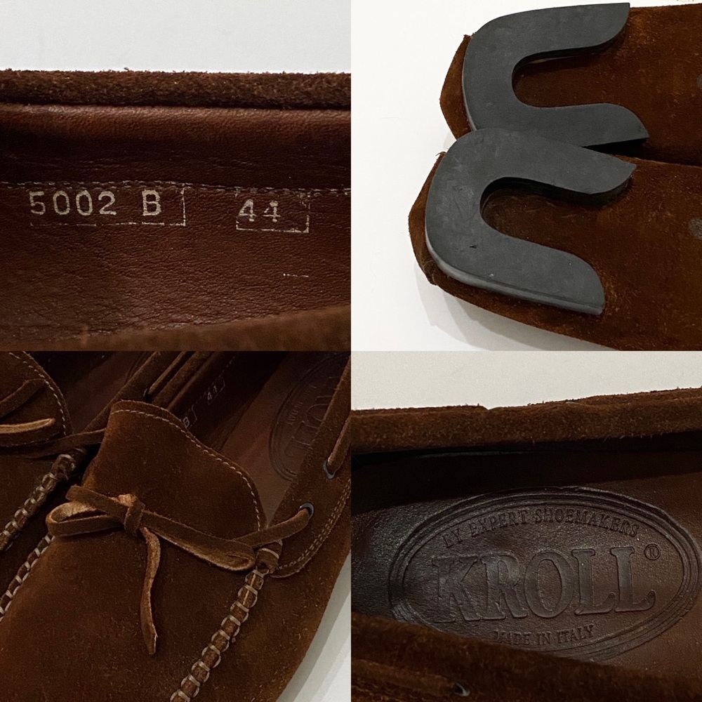 KROLL Italy Brown Suede Leather Men’s Loafers 44 - Picture 11 of 16